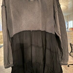 We The Free Charcoal Ribbed Top